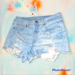 American Eagle Distressed Hi-Rise Shortie